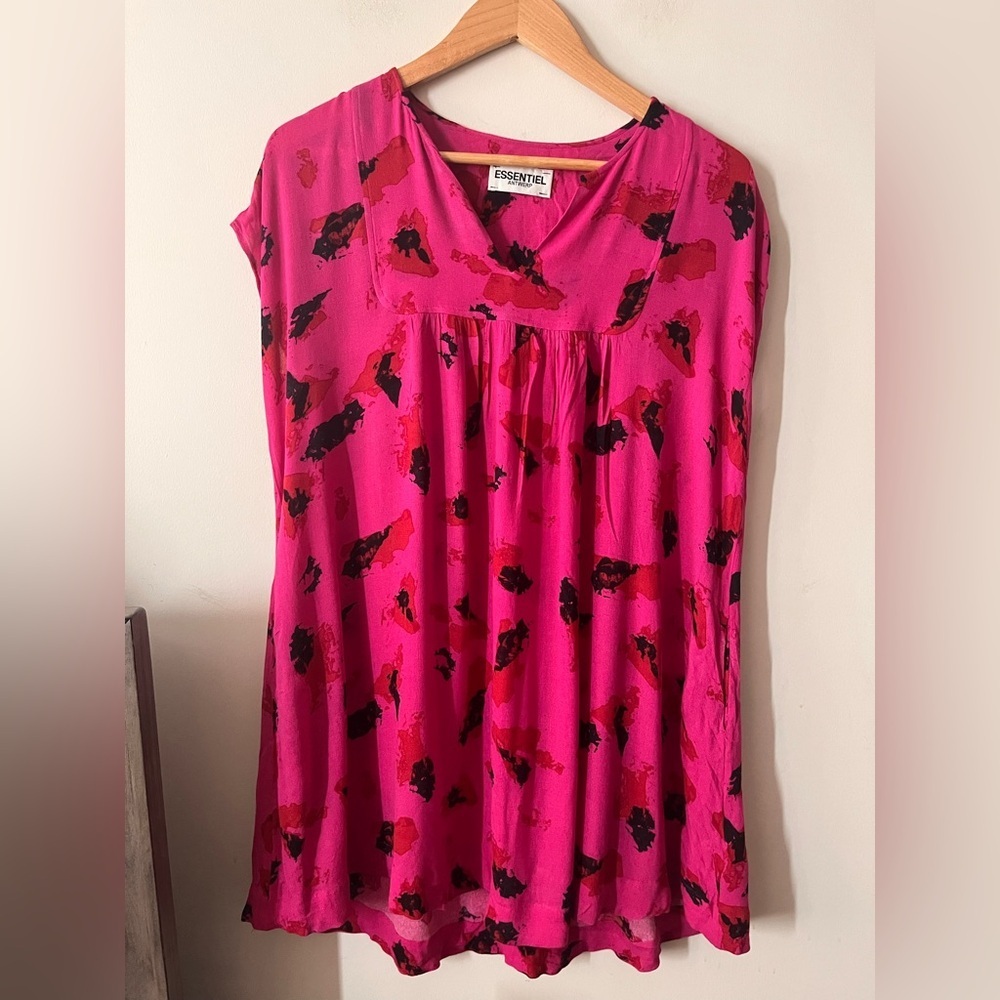 Essentiel Antwerp Hot Pink and Black Mini Dress